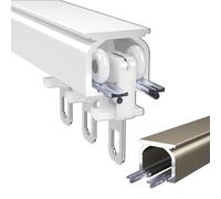 Commercial Heavy Duty Curtain Track System Metal Ceiling Rail for Bedroom & Bay 1 Layer White Curtain Rod 1.2m (3.9ft) Ideal for Curtains & Drapes