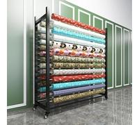 Commercial Heavy-Duty Fabric Roll Rack for 10/16/20 Rolls - Adjustable Hanging Rod Storage Cart for Vinyl, Leather, Wallpaper & Window Film (10 Rods, 100cm Wide)