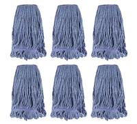 Commercial Heavy Duty Mop Heads Replacement for Rubbermaid: 6 Packs 24oz Industrial Wet Mop Head for Floor Cleaning - Commercial Products Looped End String Head Refills
