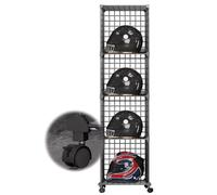 Commercial Helmet nizer Stand with 360° Silent Wheels 2/3/4/5-Tier Mobile Helmet Display Rack for Workshop Office Living Room Factory Construction Site Power Plant (Black 36.5")
