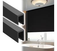 Commercial/Home Light Blockers Side Tracks for Window Shades and Blinds, Gap Strip to Crevices Shading & Privacy, U-Channel Blackout Customize(Black 4pieces,20in/50.8cm)