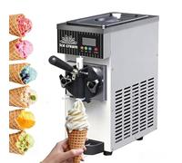Commercial & Home Soft Serve Ice Cream Maker with LCD Panel, Countertop Design for Easy Operation, High Output Efficiency(Silver)