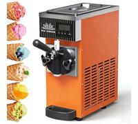 Commercial & Home Soft Serve Ice Cream Maker with LCD Panel, Countertop Design for Easy Operation, High Output Efficiency(Orange)