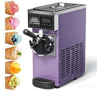 Commercial & Home Soft Serve Ice Cream Maker with LCD Panel, Countertop Design for Easy Operation, High Output Efficiency(Purple)