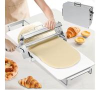 Commercial & Home Use Manual Foldable Dough Sheeter Machine, Compact Dough Sheeter with Sheeter Board, Stainless Steel, Adjustable Thickness 0-25mm, Making Fudge Crust, Pizza Dough,big400