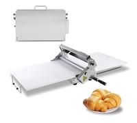 Commercial & Home Use Manual Foldable Dough Sheeter Machine for Bakery, Pizza, Croissant - Stainless Steel Pastry Roller with Adjustable Thickness 0.5-17.5mm/0.5-27mm(Home-Use32.7x18.9in)