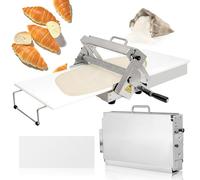 Commercial & Home Use Manual Foldable Dough Sheeter Machine, Manual Crisper for Bakery, Pizza, Croissant - Stainless Steel Pastry Roller Sheeter, 55 Adjustable Thickness (0-25mm) 103x58cm