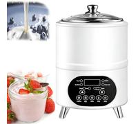 Commercial & Home Yogurt Maker 8L/12L - 360° Even Heating, Precise Temp & Time Control, Large Capacity Yogurt Machine for Greek Yogurt, Natto, Sweet Rice Wine, Easy Clean(White,8L)