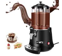 Commercial Hot Chocolate Machine & Beverage Dispenser, 10L Capacity, 110V Electric Warmer for Coffee, Hot Chocolate, Milk Tea, Black, Professional Grade for Cafes & Restaurants
