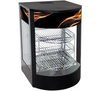 Commercial Hot Food Display Case, Countertop Electric Bakery Warmer, 3 Layers Steamer Bun Bread Warming Machine, Foods Preserver, with Front Curved Glass and Rear Door, Catering