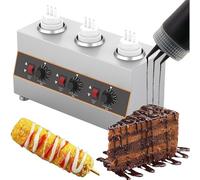 Commercial Hot Fudge Warmer, Electric Stainless Steel Sauce Thermostat with 650ml Bottle, Adjustable Temp 30-85℃, 2 Heating Modes, Separate Switch for Restaurants & Cake Shops