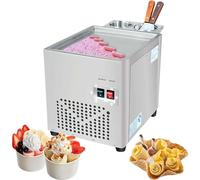 Commercial Ice Cream Machine, 2200W Stir-Fried Ice Cream Maker with Stainless Steel Pan for Rolled Ice Cream, Heavy-Duty, Easy to Use, Perfect for Business