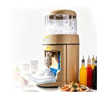 Commercial Ice Crusher 440W, Automatic Electric Snow Cone Maker 1400 RPM, Smart Anti-Jam Technology Reverses Briefly at Startup, 6kg Bucket for Cafe School Canteen