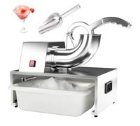 Commercial Ice Crusher, Electric Snow Cone Machine with Dual Blades, 660LBS/H, Stainless Steel Snowflake Ice Shaver Maker for Restaurants Bars Parties Cold Drinks