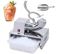 Commercial Ice Crusher Machine, 100kg/h Electric Ice Shaver, Stainless Steel Snow Cone Maker with Low Noise Motor, Snowflake Ice Shaver for Restaurants, Bars, Parties, and Kitchens