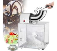 Commercial Ice Crusher Machine, Stainless Steel Electric Ice Shaver with Dual Blades & Large Box, Snow Cone Maker Machine for Home, Shop, Restaurant and Bar