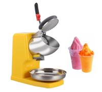 Commercial Ice Crusher, Powerful Smoothie Machine, Adjustable Thickness, Double-Lid Protection, 11.4cm for Home or Milk Tea Shop
