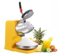 Commercial Ice Crusher Shaver, 500W Slush Machine with 100 Kg/h, Splash Proof Design, One-Button Switch Electric Slushie Maker for Cocktail, Slush & Home Snow Cone Maker Yellow