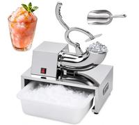 Commercial Ice Crusher, Stainless Steel Electric Shaver, Low-Noise Motor, Ideal for Bars, Restaurants, Kitchens, Produces 100 kg/h of Crushed Ice