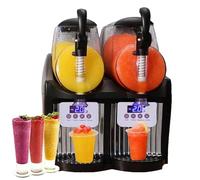 Commercial Ice Slush Machine, 300W Stainless Steel Smoothie Maker, Quick 10-Min Molding, Dual Tanks for Bars, Parties, Mobile Businesses