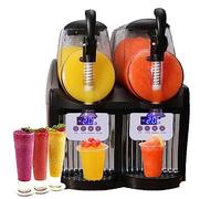 Commercial Ice Slush Machine, Double Tank Frozen Drink Maker, 300W Stainless Steel Smoothie Machine for Soft Drinks, Juice, Tea, Coffee - 5L Capacity