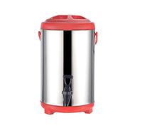 Commercial Insulated Barrels, Hot and Cold Milk Tea Bucket Stainless Steel Large Coffee Urn, Insulation Container for Hot Apple Cider (Red)