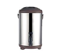 Commercial Insulated Barrels, Hot and Cold Milk Tea Bucket Stainless Steel Large Coffee Urn, Insulation Container for Hot Apple Cider (Brown)