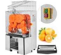 Commercial Juicer Machine 110V Juice Extractor 120W Orange Squeezer Electric Orange Juice Machine with Pull-Out Filter Box and 2 Collecting Buckets