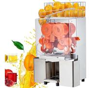 Commercial Juicer Machine, 120W Automatic Orange Squeezer, Heavy Duty with Dual Waste Bins, Auto Cleaning, 80% Juice Yield, Pull-Out Filter Box