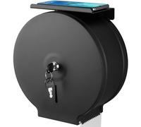 Commercial Jumbo Toilet Paper Dispenser, Wall Mount Stainless Steel 9 Inch Roll Toilet Paper Holder Bath Tissue Dispenser with Lock Key (Black)