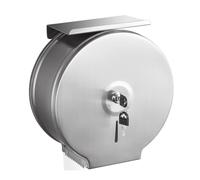 Commercial Jumbo Toilet Paper Dispenser With Shelf 9 Inch Roll 2.5 Core Stainless Steel Paper Towel Dispenser Wall Mounted Single Roll Toilet Paper Holder Tissue Dispenser (Silver with Shelf)