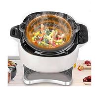 Commercial Kitchen Machine, Intelligent Automatic Cooking Machine with 6 L, Automatic Cooking Machine with 2000 W, Rotates 360° and 3D All-Round Heating, for Home Restaurant, White