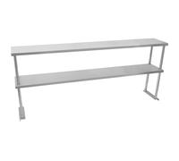 Commercial Kitchen Overshelf Shelf 1800mm 304 Stainless Steel Double Catering 6FT Rectangle Prep Table Workbench Industrial 2 Tier 100kg capacity per shelf 180cm x 30cm x 75cm FREE Fixing Kit
