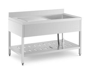 Commercial Kitchen Sink 1 Basin Royal Catering Stainless Steel 140 x 70 cm - Commercial Sinks by Silver