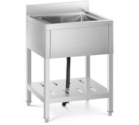 Commercial Kitchen Sink 1 Basin Stainless Steel 60 x 60 cm - Commercial Sinks by Royal Catering Silver