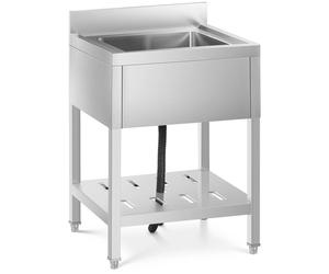 Commercial Kitchen Sink 1 Basin Stainless Steel 60 x 60 cm - Commercial Sinks by Royal Catering Silver