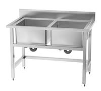 Commercial Kitchen Sink 2 Compartment Stainless Steel
