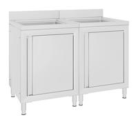 Commercial Kitchen Sink Cabinet Work Table Stainless Steel Multi Sizes vidaXL