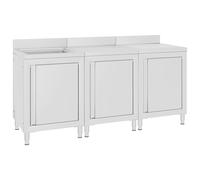 Vidaxl Commercial Kitchen Sink Cabinet 180X60X96 Cm Stainless Steel Kitchen Cabinets