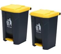Commercial Kitchen Trash Cans Set of 2-30L Foot Pedal Waste Bins for Hands-Free Use in Porch, Backyard, Patio, and Outdoor Areas