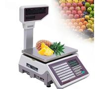 Commercial Label Printing Scale,Digital Weight Price Computing Scale with Thermal Label Printer and Pole Display Up to 66lb Weighing Range Use for Supermarket, with Mobile APP