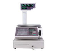 Commercial Label Printing Scale with Barcode, Dual LCD Display Electronic Food & Price Computing Scale for Retail Shops & Supermarkets