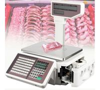 Commercial Label Printing Scale with Barcode & Receipt Printer - 30kg/66lb Dual Display Food Scale for Supermarket, Retail & Deli