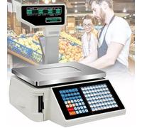 Commercial Label Printing Scale with Integrated Printer and Barcode Scanner for Retail and Inventory Management