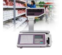 Commercial Label Printing Scale with Thermal Printer, 66lb Capacity 5g Accuracy for Supermarket Fruit Store Snack Bar
