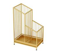 Commercial Large Capacity Metal Umbrella Stand - Tall Freestanding Storage Rack With Drip Tray For Hotel, Office, Home(Gold,40X25X62cm)