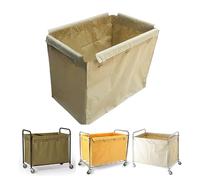 Commercial Laundry Cart Bag - Rectangular Oxford Cloth, Removable Replacement for Laundry Sorting Cart, Durable Machine Washable Laundry Bags (Cream Color)