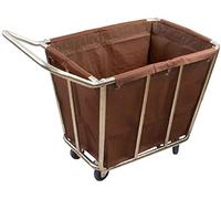 Commercial Laundry Cart with Rolling Wheels Oxford Cloth Bag & Handle Stainless Steel Frame Heavy-Duty Laundry Trolley for Easy Transport and nization