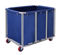 Commercial Laundry Cart with Wheels,11.35 Bushel Large Laundry Cart,Industrial Laundry Cart with Stainless Steel Frame and Waterproof Oxford Cloth,Industrial Laundry Hamper Load 440Lbs