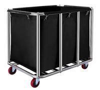 Commercial Laundry cart with Wheels,400L Large Laundry Basket with Wheels,Laundry Hamper on Wheels Heavy Duty with Steel Frame and Waterproof Oxford Cloth, 440Lbs Load (C-Black)